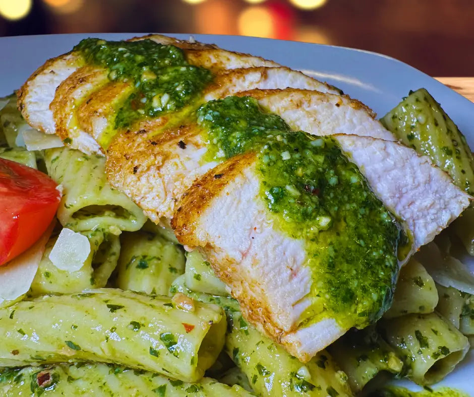 Basil-Pesto-Pasta-with-Chicken Freelance Foods